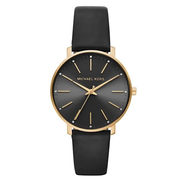 Klocka - MICHAEL KORS - Svart Läder - Analog - Chic - Unisex Svart