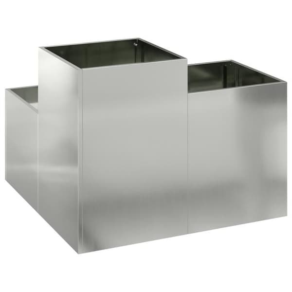 Jardinière - 80x80x60 cm - Galvaniserat stål - Grå - Modernt design Grå
