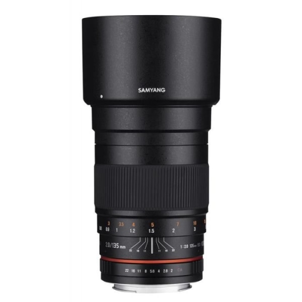 Teleobjektiv - Samyang - 135mm F2 ED UMC - Bländare F/2.0 - 11 linser - Reflexmonteringar