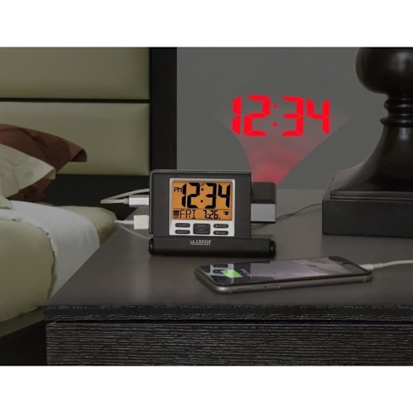 Resealarm med projektor La Crosse Technology WT525 Silver Pengar