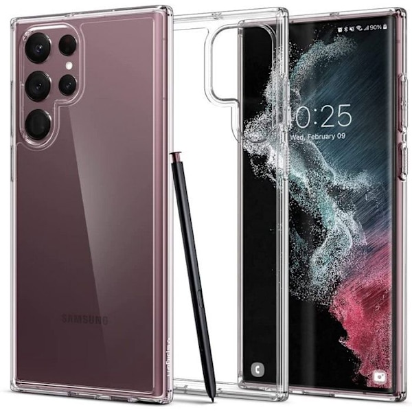 Coque - Spigen - Ultra Hybrid - Transparent - Kompatibel med Samsung Galaxy S22 Ultra - Hård Transparent