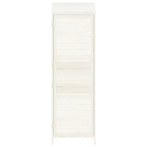 vidaXL Trädgårdsbod Vit 55x52x174,5 cm Solid granträ 152187 Vit