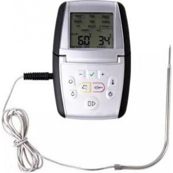 Termometer för matlagning - MASTRAD - m°classic+ - Inbyggd timer - Induktionskompatibel - Rostfritt stål Grå
