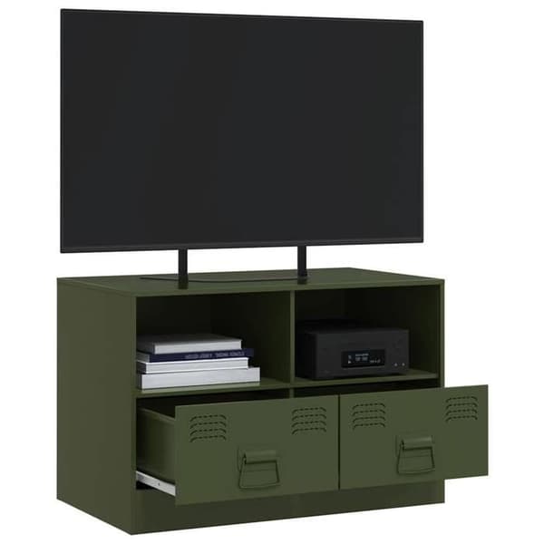 vidaXL TV-möbel grön oliv 67x39x44 cm stål 841747