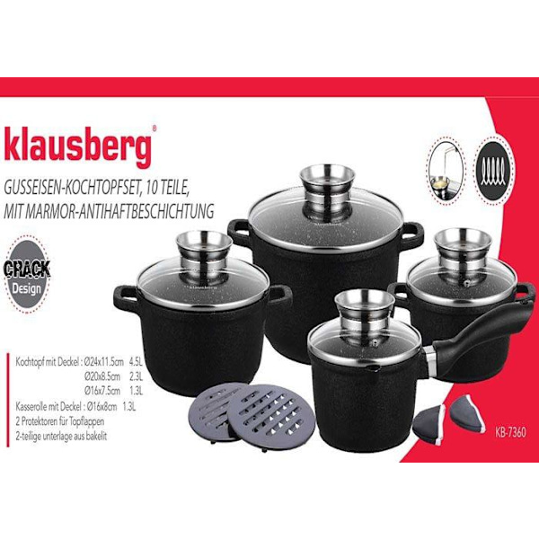 SET 12 DELAR GRANITGRYTOR KLAUSBERG KB-7360