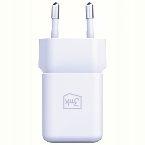 Laddare 3mk Hyper GaN 20 W QC4+ PD PPS USB-C USB-A Vit