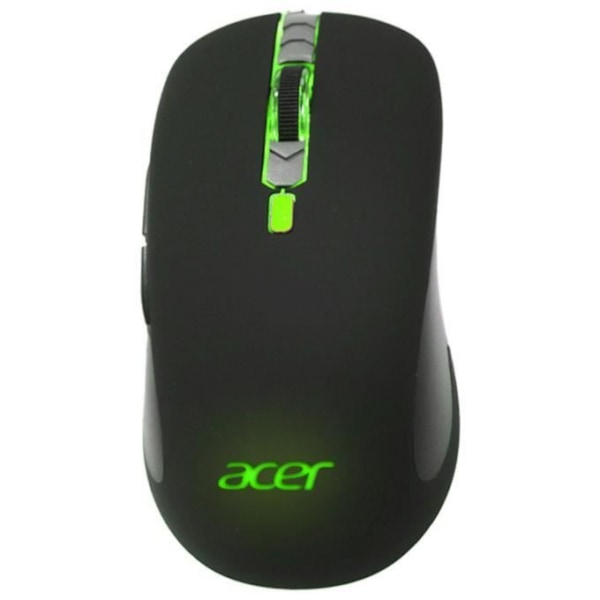 Acer, TWIST-GM1100 spelmus, gummibelagd ABS, 4 flerfärgade LED-effekter, 6 knappar, 6400 dpi, 66 IPS, belagd kabel