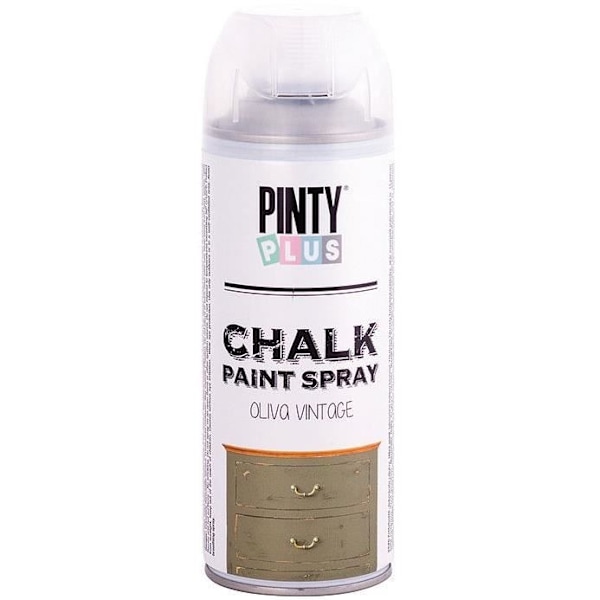 Sprayfärg krita - PINTY PLUS - Olivgrön - 400 mL - Snabbtorkande - Multi-yta Olivgrön