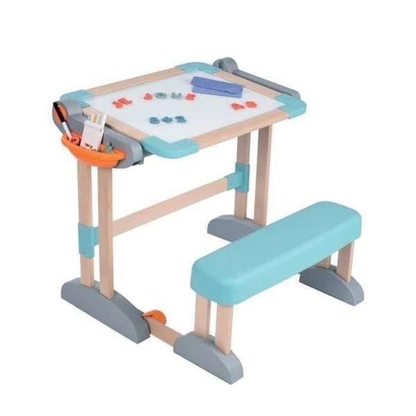 Smoby - Modulo Space Desk - Konvertibel till en dubbelsidig skiva - 80 tillbehör ingår - Från 3 år - 420304 Flerfärgad
