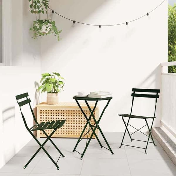 vidaXL Bistroset i 3 delar Fällbar Stål 42002967
