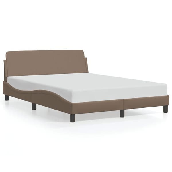 vidaXL Sängram Dover cappuccino 140x200 cm konstläder 373202