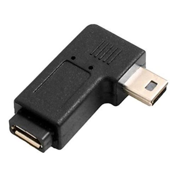 System-S Micro USB Hona till Mini USB Hane Vinklad 90 graders vänstervinkel Winkelstecker Adapter - 54042542