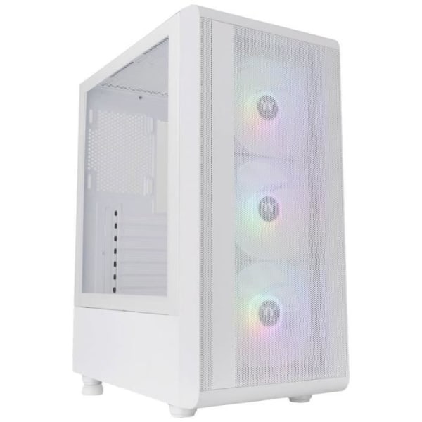 Thermaltake CA-1X2-00M6WN-00 Midi Tower White Gaming Case 3 förinstallerade LED-fläktar, sidofönster