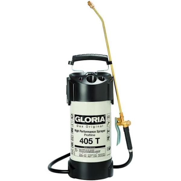 GLORIA - 405 T Profiline - Högpresterande spruta i galvaniserat stål 5L - 6 bar