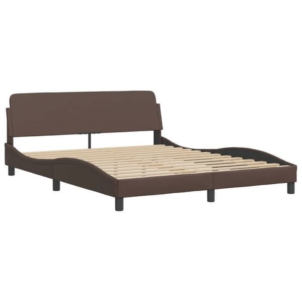 vidaXL Dover sängram brun 160x200 cm konstläder 373220