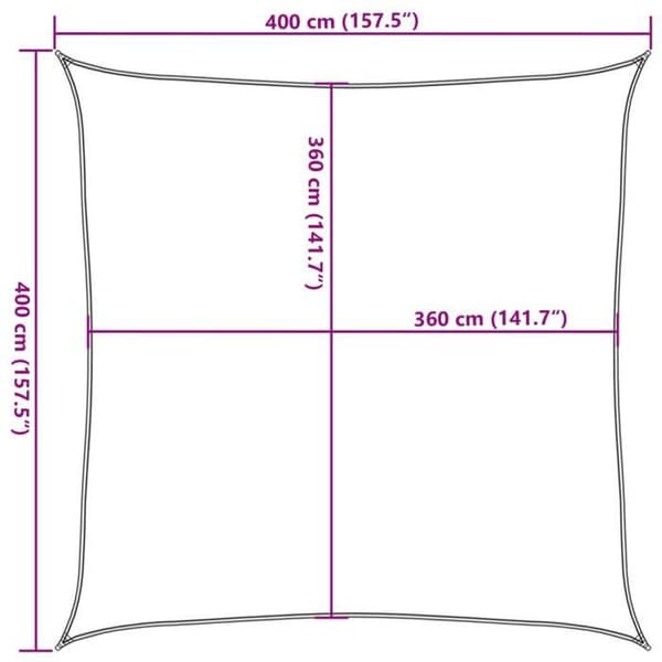 vidaXL Ljusgrå skuggduk 4x4 m 100% polyester oxford 4000403