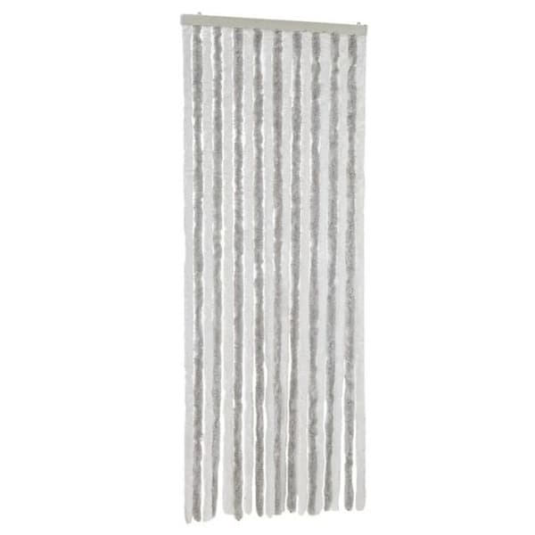 Ljusgrå och vit flugskydds gardin 56x185 cm chenille ljusgrå och vit