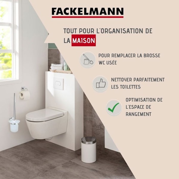 Väggmonterad toalettborste Fackelmann Vision Grå