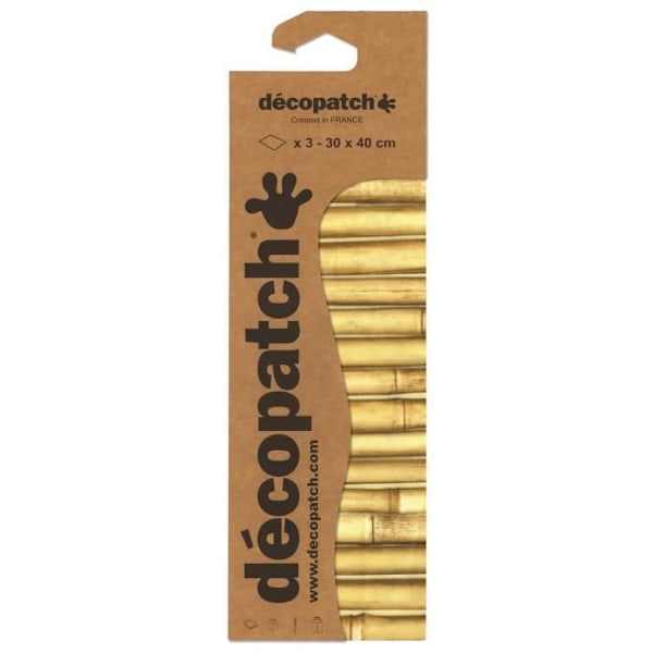 Pochette 3 Ark Decopatch Identiska Ref 901 Bambus