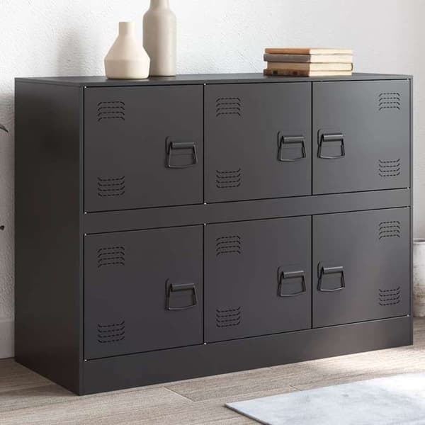 vidaXL Buffé svart 99x39x73 cm stål 841793