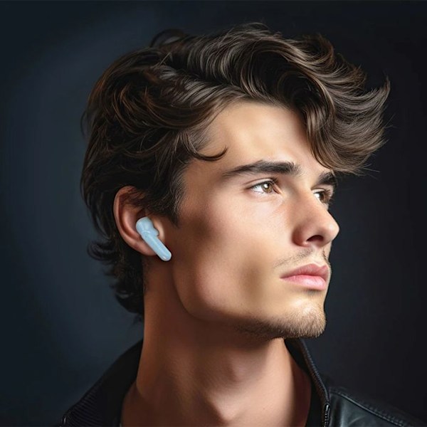 Trådlösa hörlurar - Hoco - Shadow (EQ6) - Bluetooth 5.3 - LED-display - Svettresistent Blå