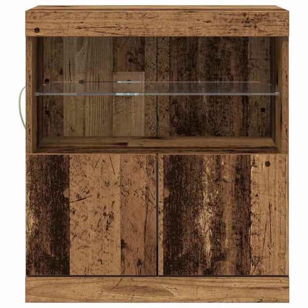 vidaXL Buffé LED Brun 60,5 x 37 x 67 cm Ingenjörsträ 863027