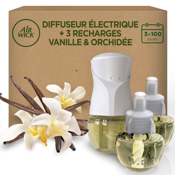 Airwick Air Wick Home Air Freshener Electric Diffuser Kit + 3 Vanilla Scent Refills - Orchid X 19 Ml