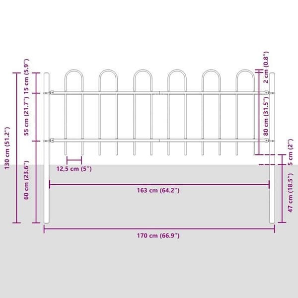 vidaXL Trädgårdsstängsel BOXTEL Vit 42003884