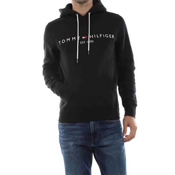 TOMMY HILFIGER MW0MW10752 TOMMY LOGO HD Sweatshirt herr JET SVART Svart M