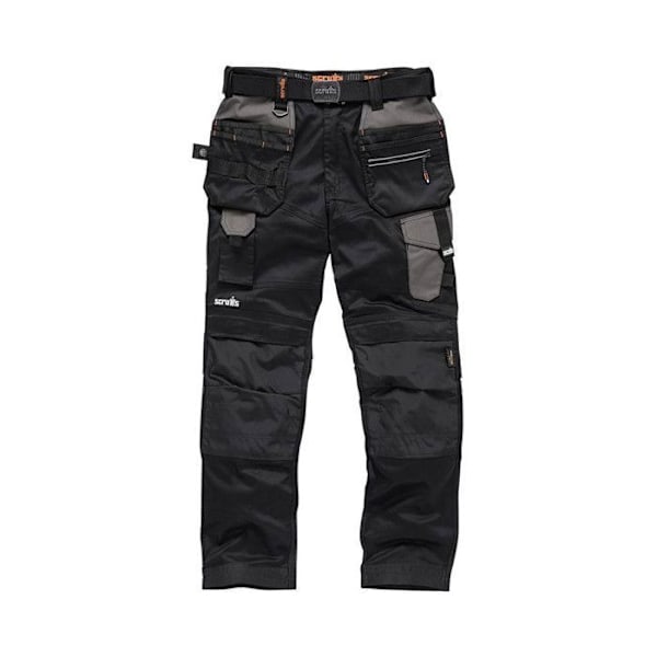 Arbetsbyxor - Scruffs - Pro Flex - Svart - Tight fit - Hållbar Cordura Svart 32