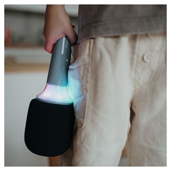 KIDYWOLF KIDYMIC Bleu – Trådlös Mikrofonkaraoke för Barn med Bluetooth, LED-ljuseffekter & Röstmodifierare - 4+ Blå