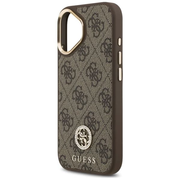 Guess Hardcase 4G Strass Logo MagSafe för iPhone 17 - Brun Brun