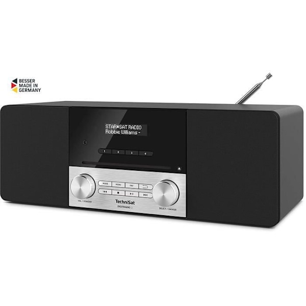Stereoradio - TechniSat - DIGITRADIO 3 - DAB+/UKW - Bluetooth - Svart aluminium Svart