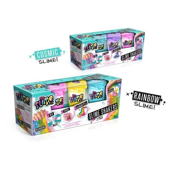 Canal Toys Set med 3 Slime Shakers Random Cosmic eller Rainbow Model - Skapa dina egna slimes! Flerfärgad