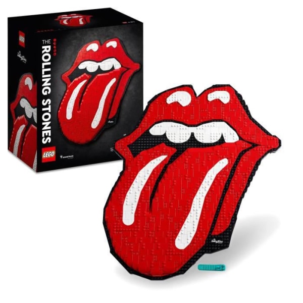 LEGO® 31206 Art The Rolling Stones, heminredning och kreativa hobbytillbehör för vuxna, Rock'n'roll-musikpresent röd och blå