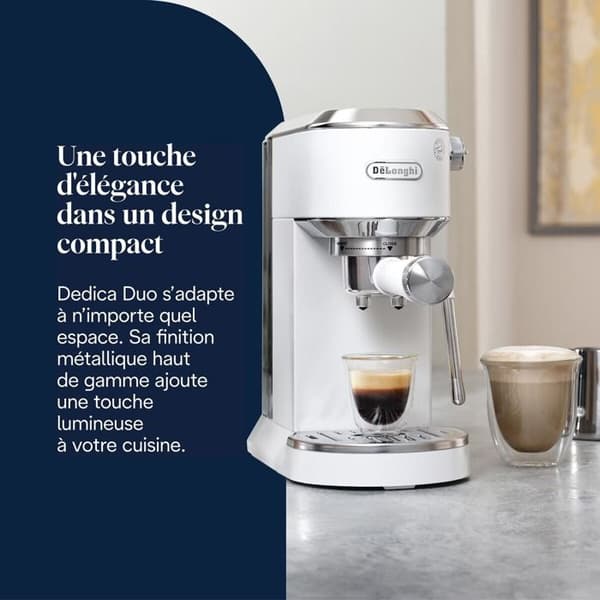 Espressomaskin Delonghi EC890.W DedicaDuo Vit