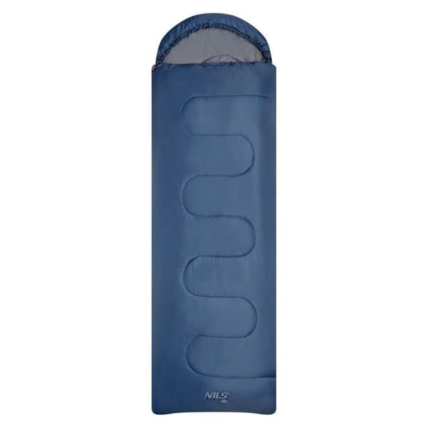 Sovsäck - NILS CAMP - NC2107 - Marinblå-Grå - Storlek M - 180+30 cm x 70 cm - Polyester mörkblå/grå