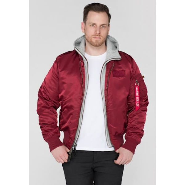Jacka - Alpha Industries - MA-1 D-Tec - Bordeaux - Långärmad - Huva Bordeaux M