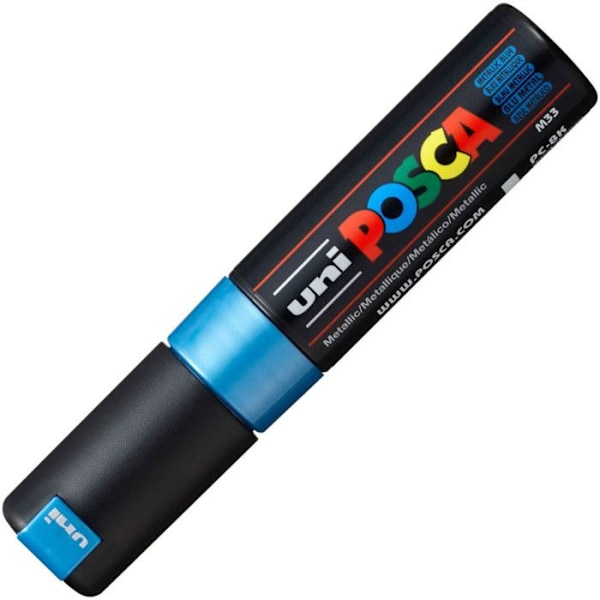 POSCA Marker Stor Fasad Spets Blå Metall - Vattenbaserad färg - Plast - 8 mm Metallisk blå