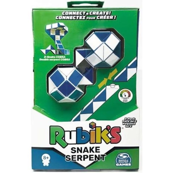 Rubik's Cube Original Snake - SPIN MASTER - Snake 2 - Vit - Barn - Plast - 13 x 19,5 x 4,5 cm - Blå Blå vit
