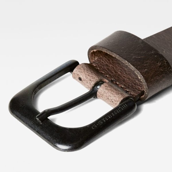 Bälte - G-Star - Zed - Full grain buffelläder - Mörkbrun - 4 cm bred mörkbrun 75 cm