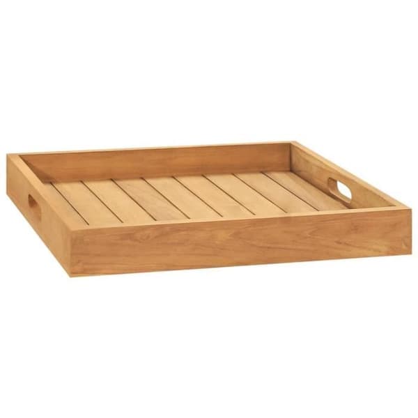 vidaXL Serveringsbricka 50x50 cm Massiv teak