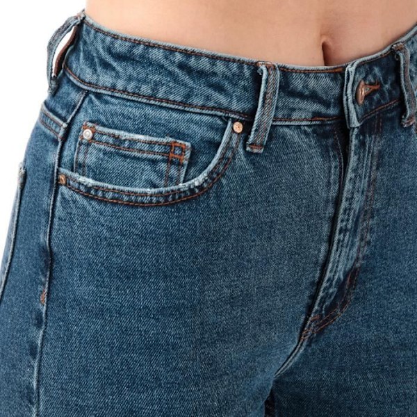 Jean droit - ONLY - Emily Raw - Mörkblå - Hög midja - 5 fickor Mörkblå 32/32