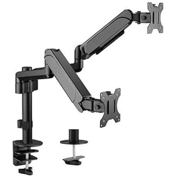 Justerbart skrivbordsfäste för 2 17"-32" skärmar upp till 9 kg - GEMBIRD MA-DA2P-01 Svart