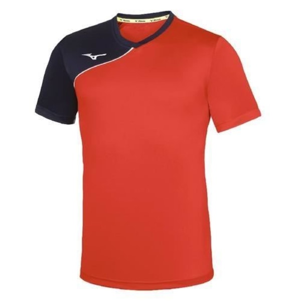 Mizuno Team trad shukyu fotboll t-shirt - röd/marinblå - XL - korta ärmar - andas