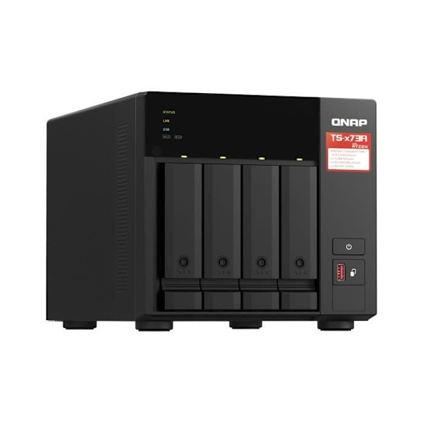 Lagringsserver (NAS) - QNAP - TS-473A-8G - 2,5 GbE AMD Ryzen fyrkärnig