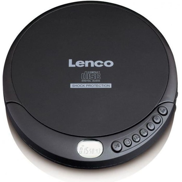 LENCO CD-200 Bärbar CD-spelare - Svart - Stöttålig - MP3-uppspelning - Slumpmässig - Upprepa alla