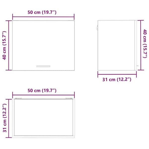 vidaXL Väggskåp 2 st Vit 50 x 31 x 40 cm Ingenjörsträ 884147