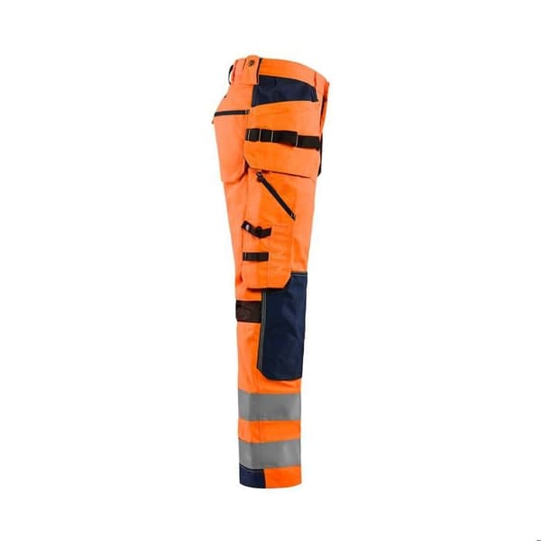 Blaklader stretch ventilerade arbetsbyxor med hög synlighet fluorescerande orange/marinblå 38