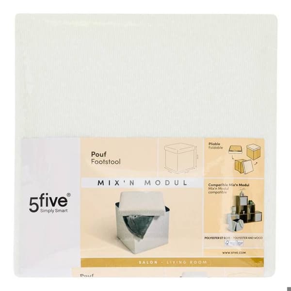 Fällbar pouf Mix'n modul 31x31 cm vit boucle beige